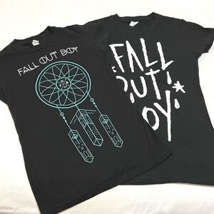 Fall Out Boy Dreamcatcher and Fall Out Boy Logo Band T-Shirts Lot of 2 XS/S